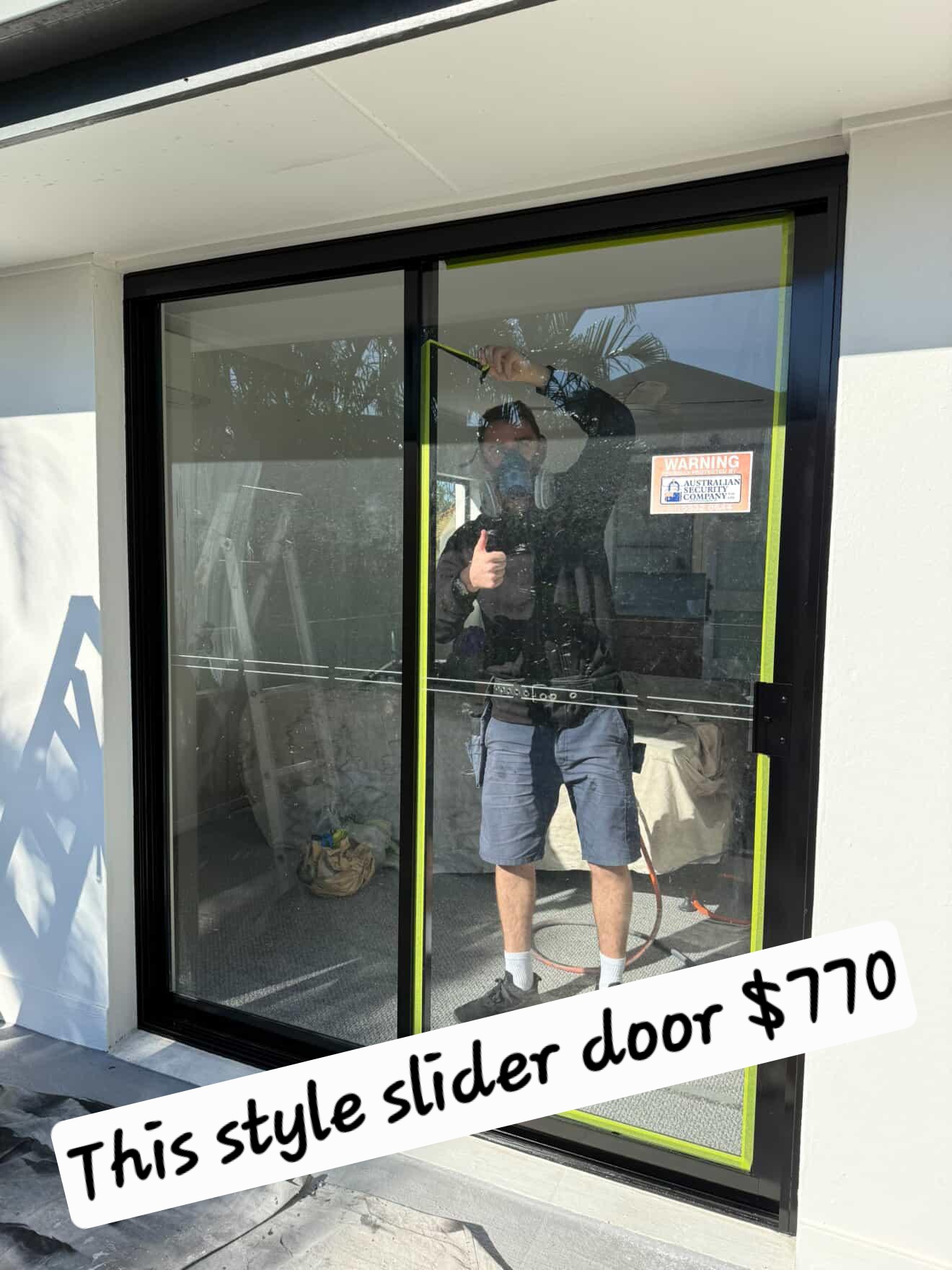 Aluminium sliding door painting prices 2026 example $770 excluding any screens or security screens